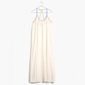 Madewell Colorblock Nightgown Coverup in Lighthouse Ivory